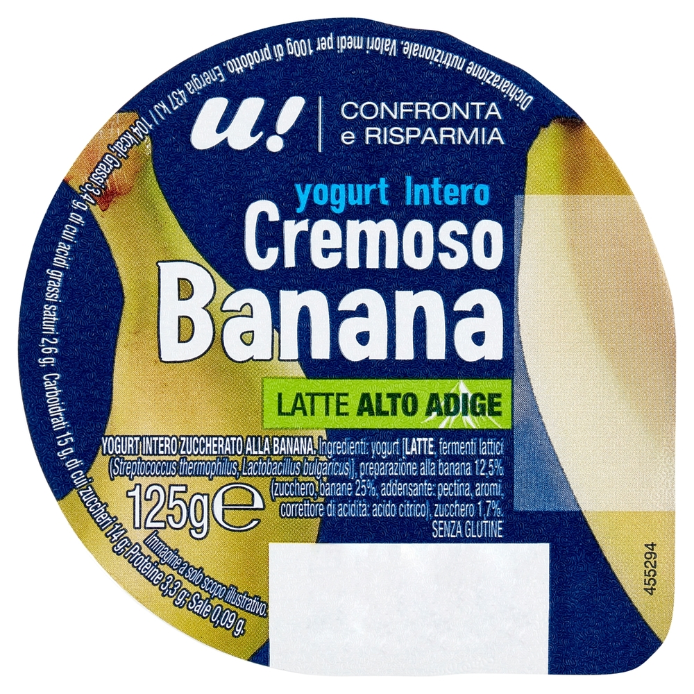 Yogurt Intero Cremoso Banana, 125 g